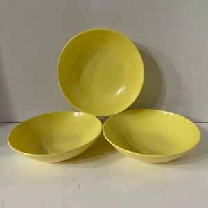Vintage Excellent Condition Roymac Melmac 3 Yellow Salad Bowls #512